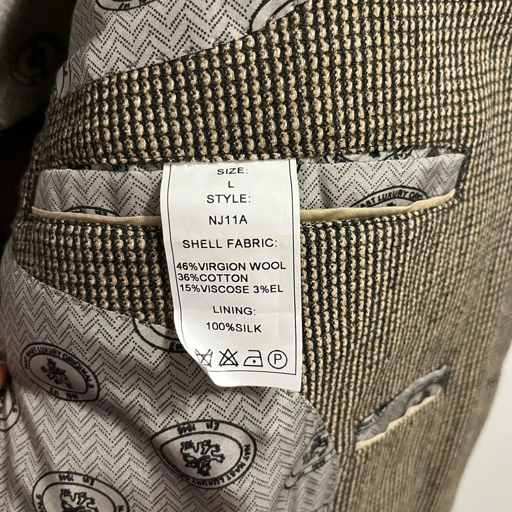 Vintage Nat Nast Large Men Vintage Twill‎ Wool Sport Coat Brown Tan